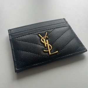 Saint Laurent YSL Monogram Matelassé Leather
Card Holder